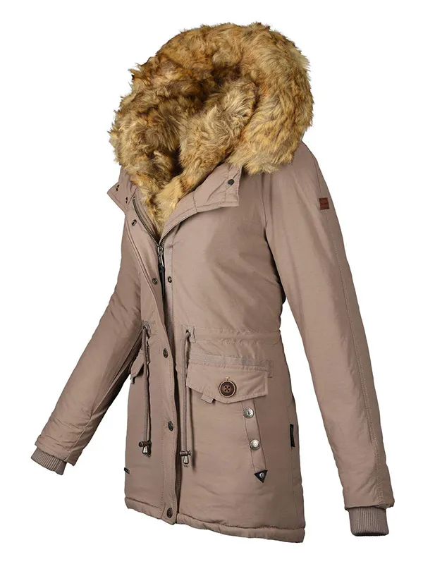 2in1 ladies winter warm jacket leather coat