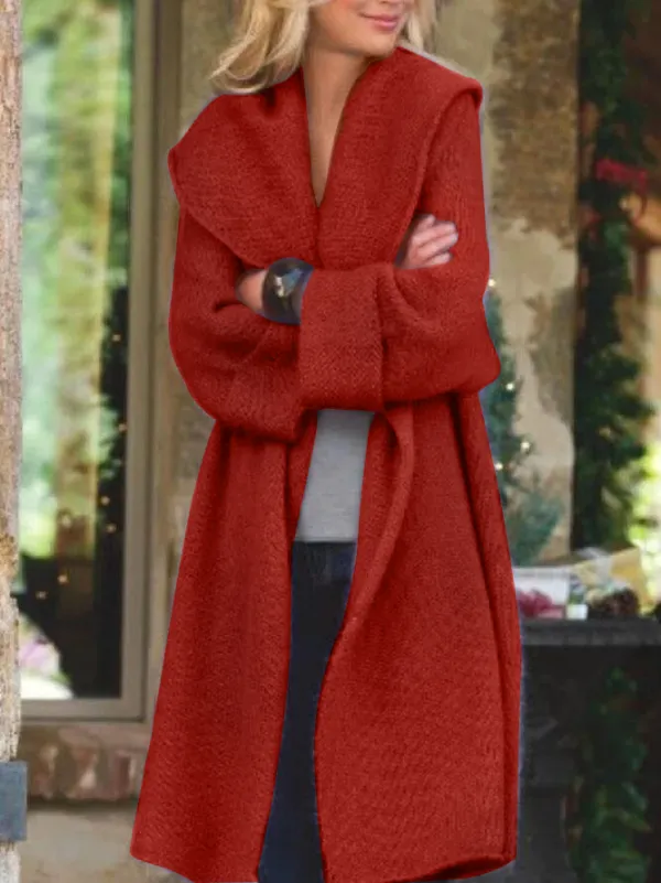 Solid color casual mid-length women's coat