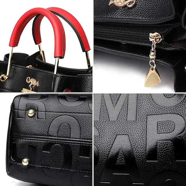 Women's Handbag Shoulder Bag Bucket Bag PU Leather Daily Holiday Pendant Zipper Large Capacity Waterproof Lightweight Solid Color Yellow Red