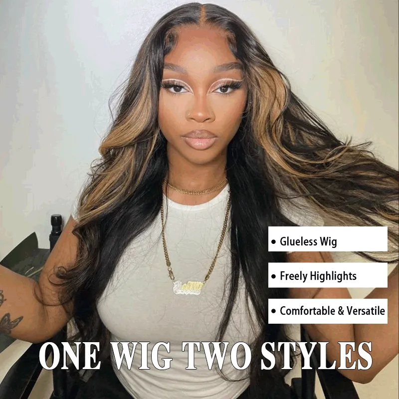 One Wig More Styles | @thequeenleora Recommend Glueless Body Wave Wig With Free Colored Clips Invisible Lace Wig Dome Cap Wigs