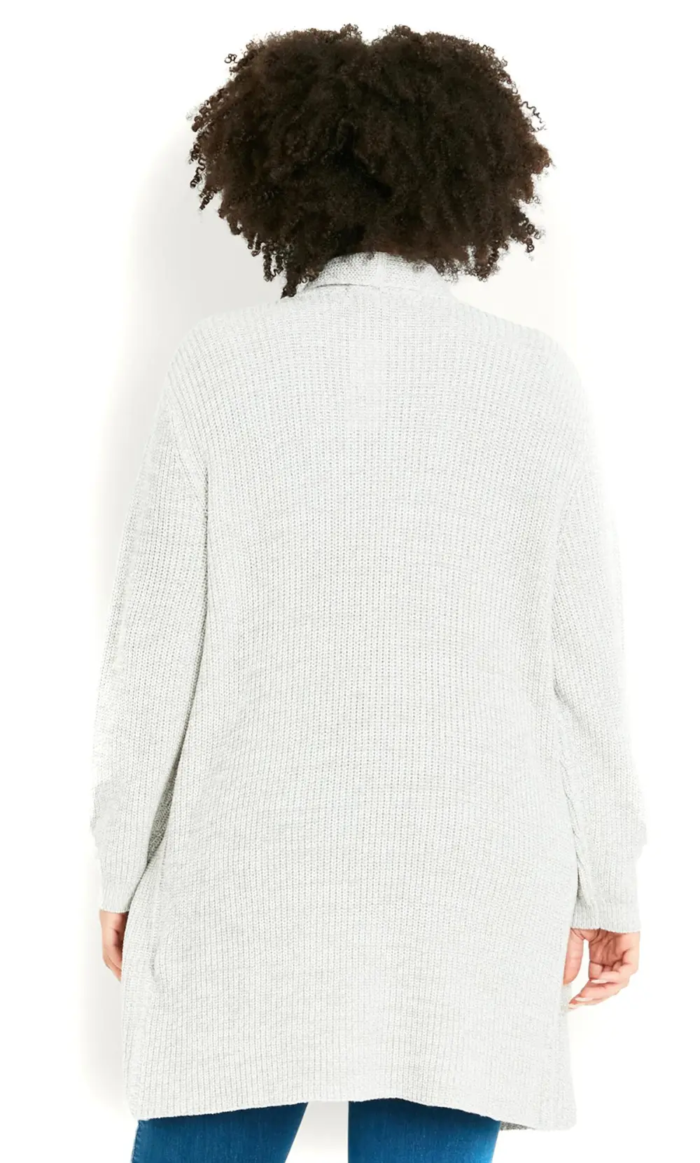 Evans Grey Shawl Collar Cardigan