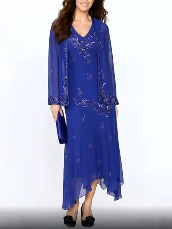 chiffon beadwork temperament wedding ladies dress