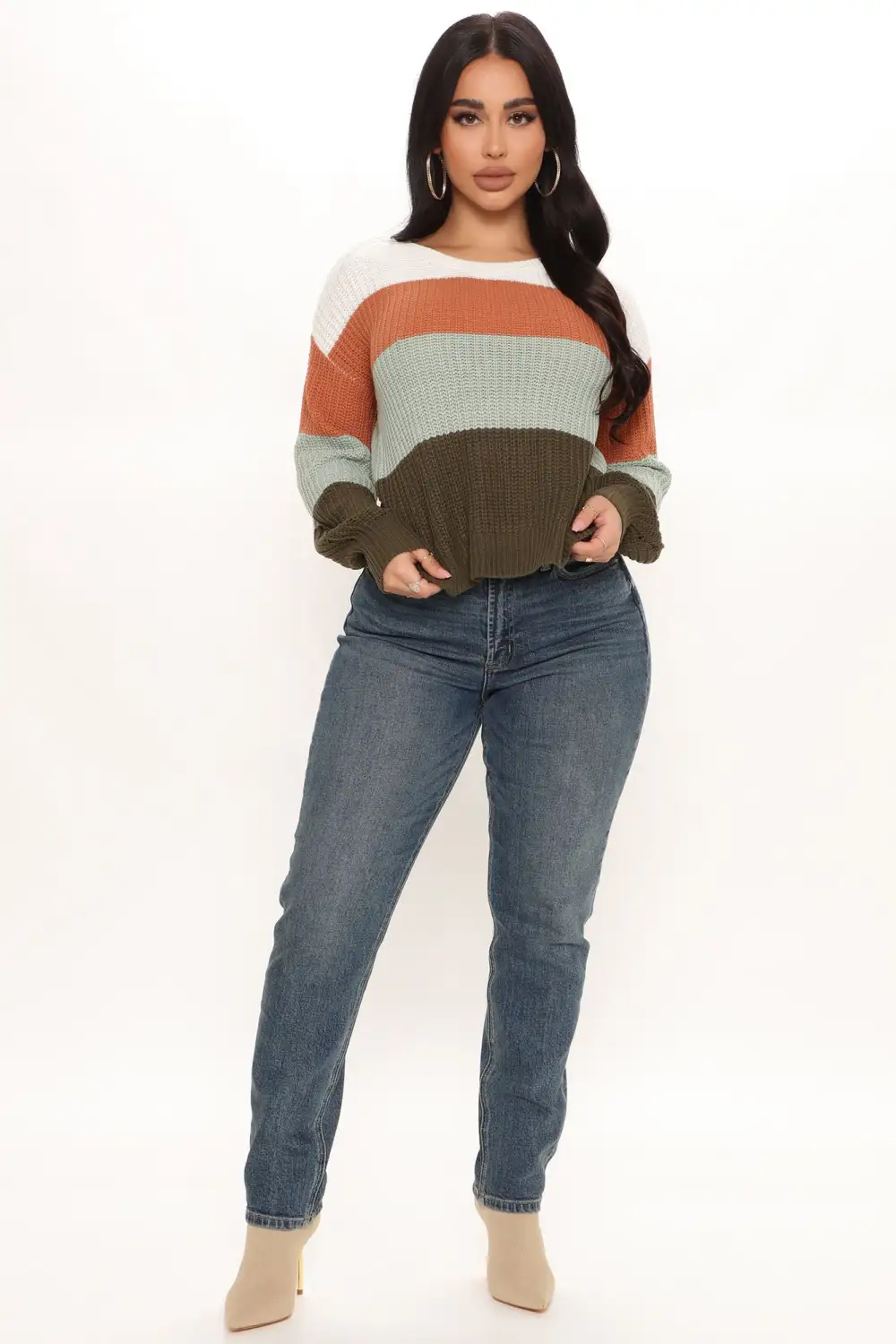 Find Your Own Path Sweater - Olive/combo
