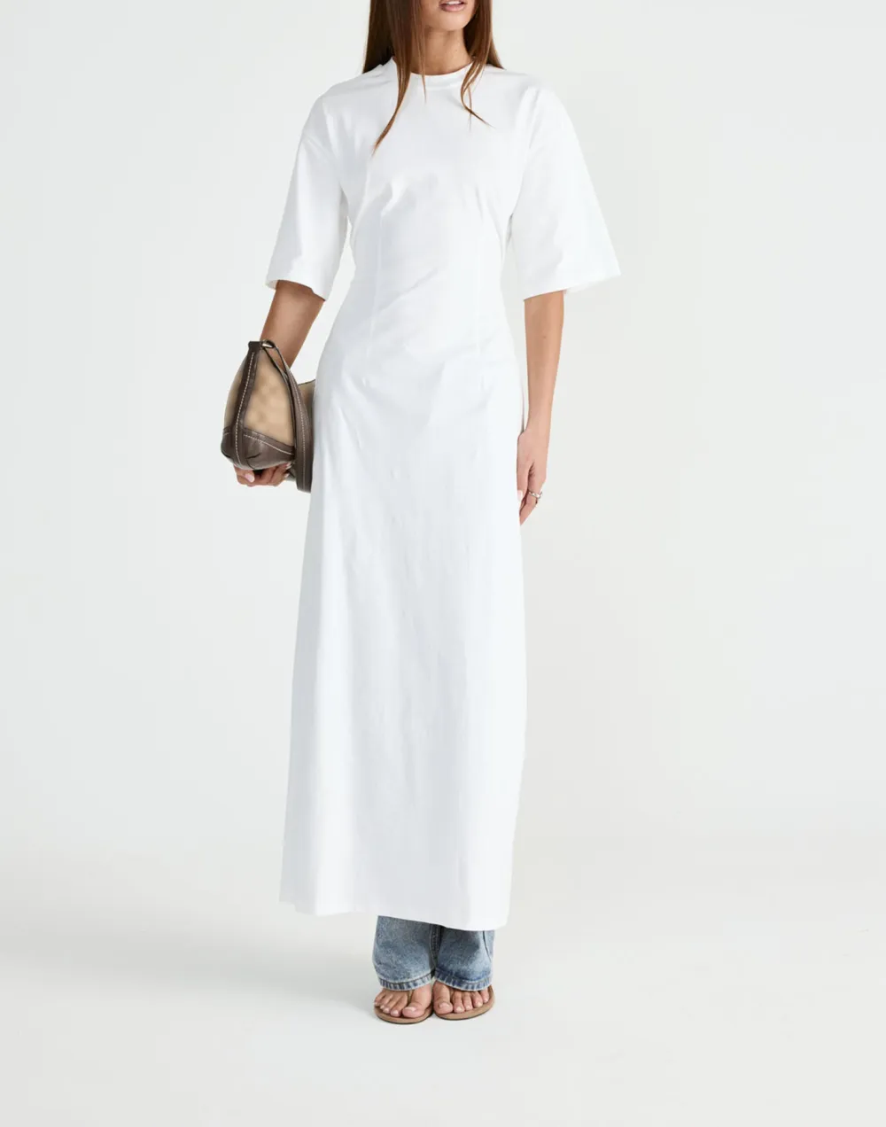 Pure Cotton Breathable Round Neck Long Dress