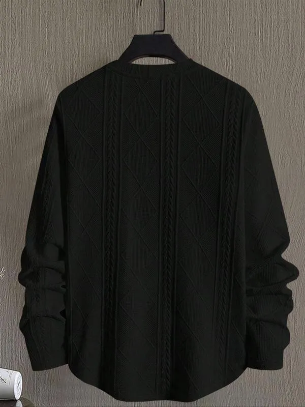 Men's Detail Textured Knit Sweater