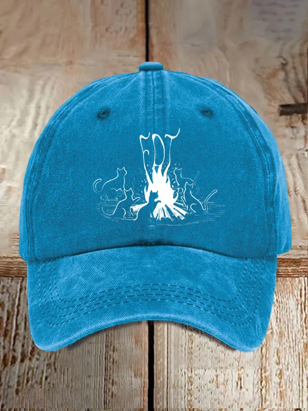 Unisex Distressed Washed Cotton Cat FDT Hat