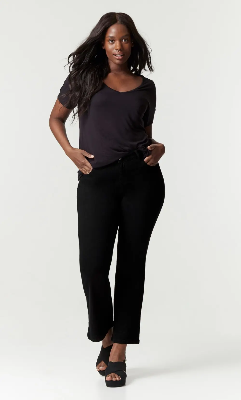 Evans Black Tall Mom Jeans