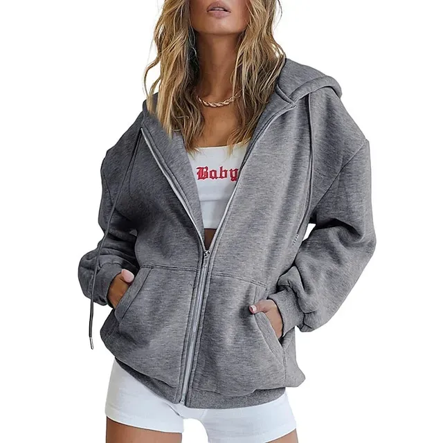 Hooded Drawstring Women's Jacket Long Sleeve Hooded Sweatshirt Athletic Warm Casual Breathable Moisture Wicking Running Sports Training Hiking Sportswear