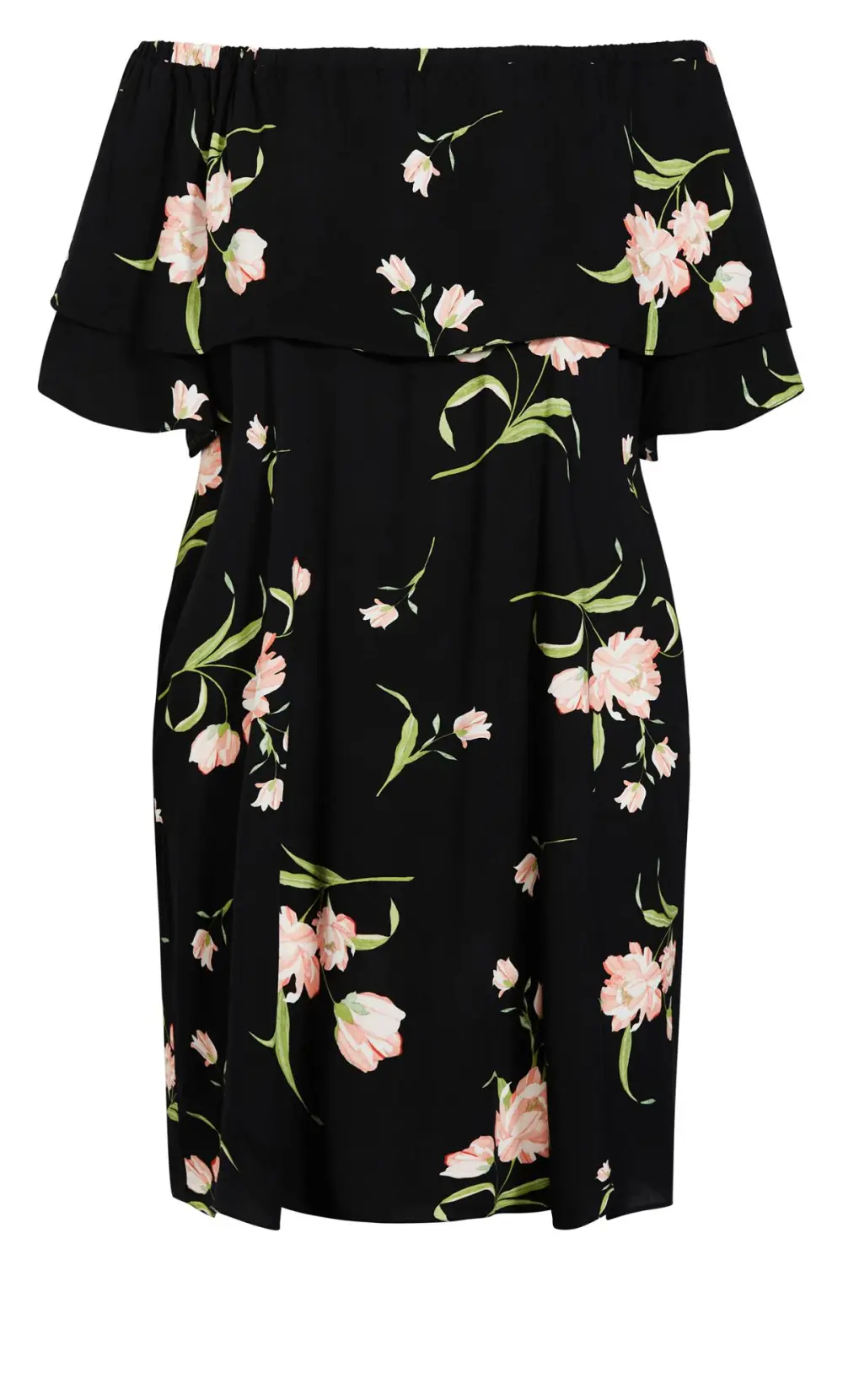 Evans Black Floral Midi Dress