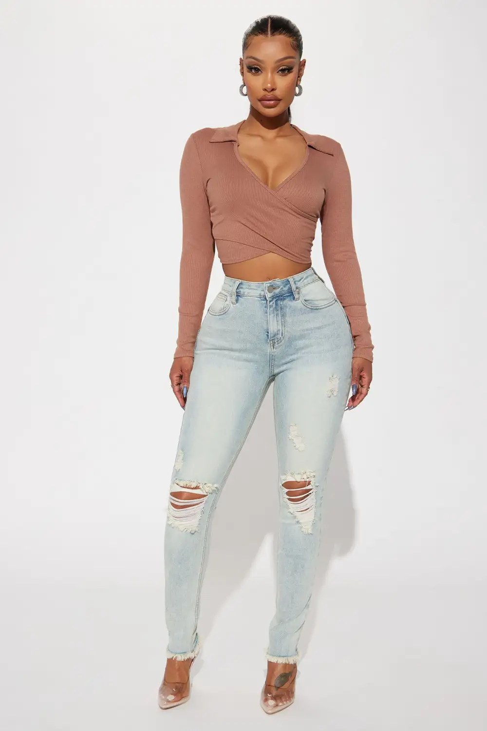 Sofie Soft Compression Stretch Skinny Jeans - Light Wash