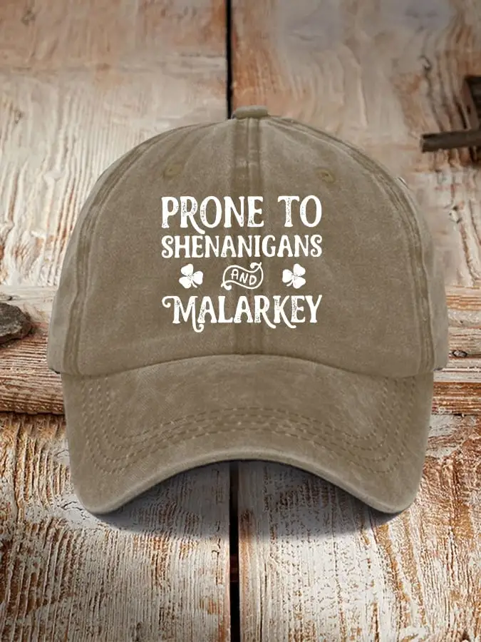 Prone To Shenanigans And Malarkey St. Patrick's Day Sun Hat