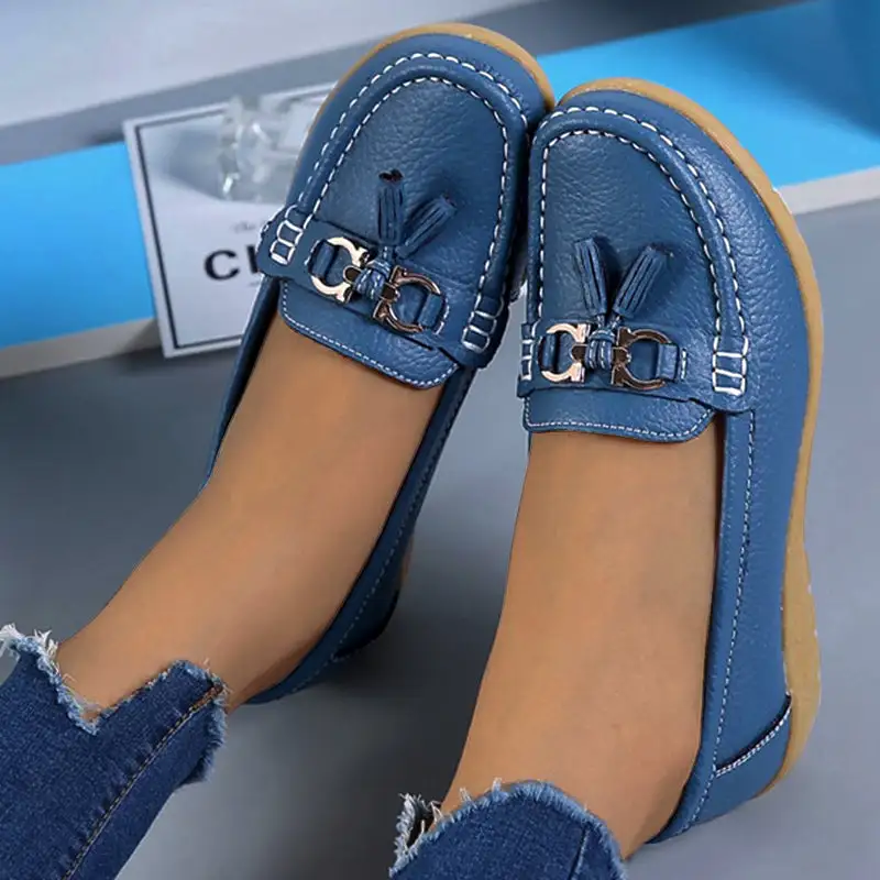 Women Flats Ballet Leather Breathable  Casual  Shoes