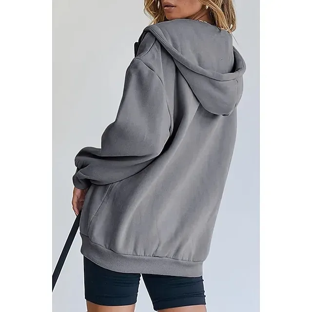 Hooded Drawstring Women's Jacket Long Sleeve Hooded Sweatshirt Athletic Warm Casual Breathable Moisture Wicking Running Sports Training Hiking Sportswear