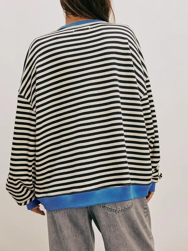 Classic Striped Oversized Crewneck