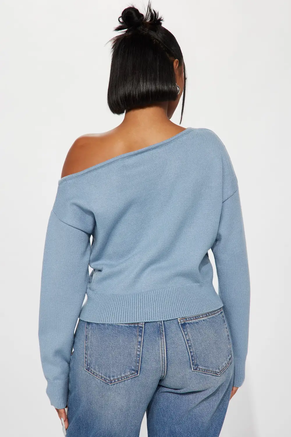 Eastyn Sweater Top - Dusty Blue