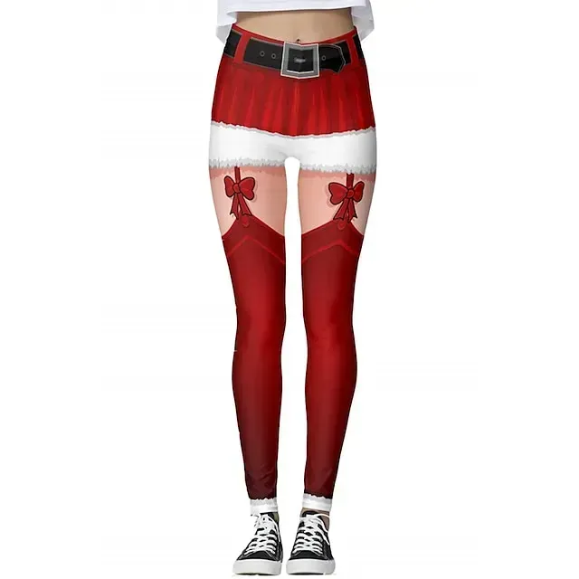 Santa Claus Leggings Jogger Pants Women's Christmas Christmas Christmas Eve Adults' Christmas New Year Eve Polyester Lycra Spandex Pants