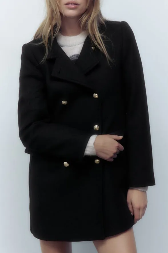 Double Breasted Stand Collar Coat