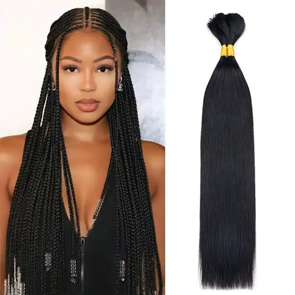 Flash Sale | Straight Braid Hair Bulk 100% Human Hair Extensions Bulk for Braiding 100g