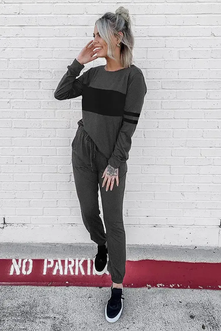 Women 2 Piece Long Sleeve Tracksuit with Long Pants