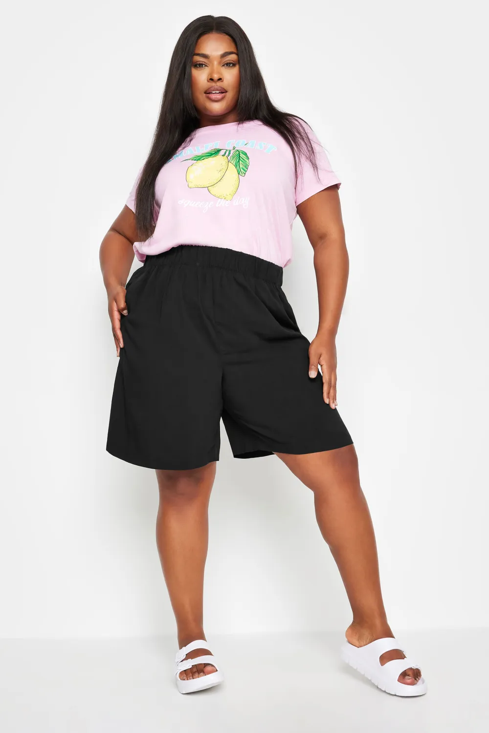 YOURS Curve Black Pull On Shorts