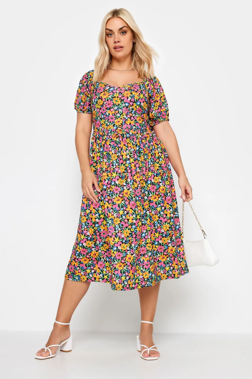 YOURS Curve Yellow Floral Midaxi Dress