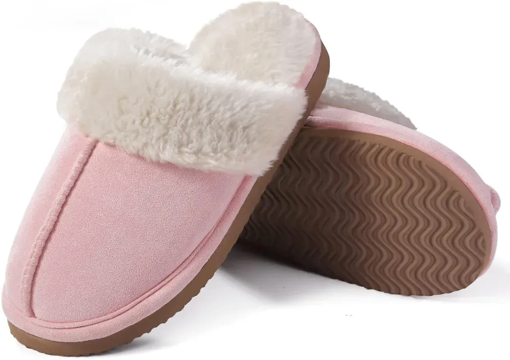 Women's Fuzzy Memory Foam Slippers Fluffy Winter House Shoes Indoor and Outdoor