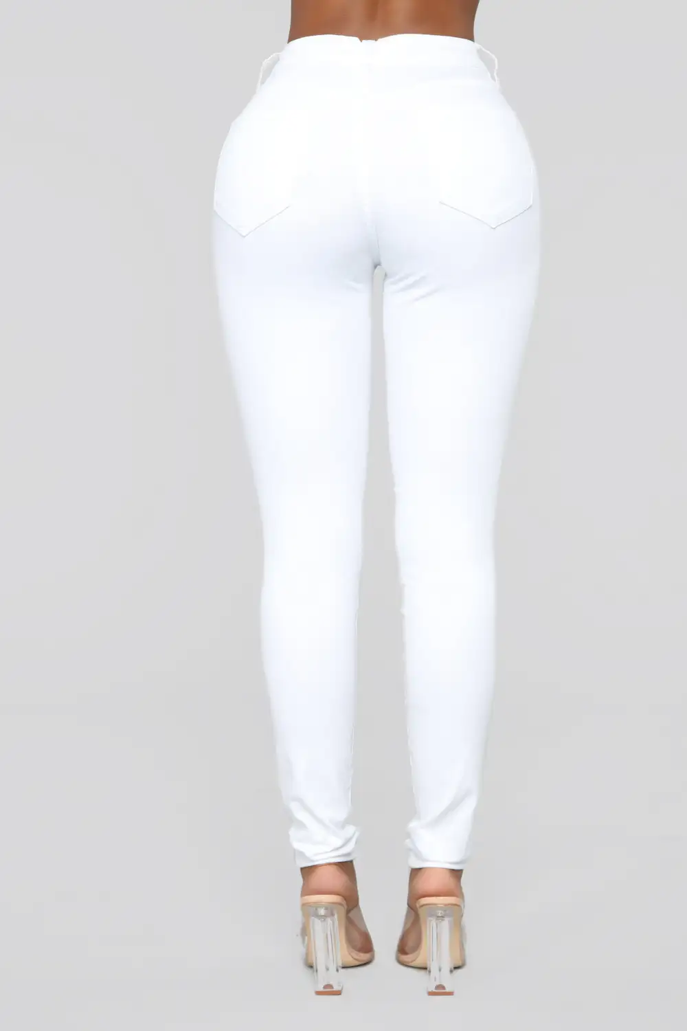 Classic Mid Rise Skinny Jeans - White