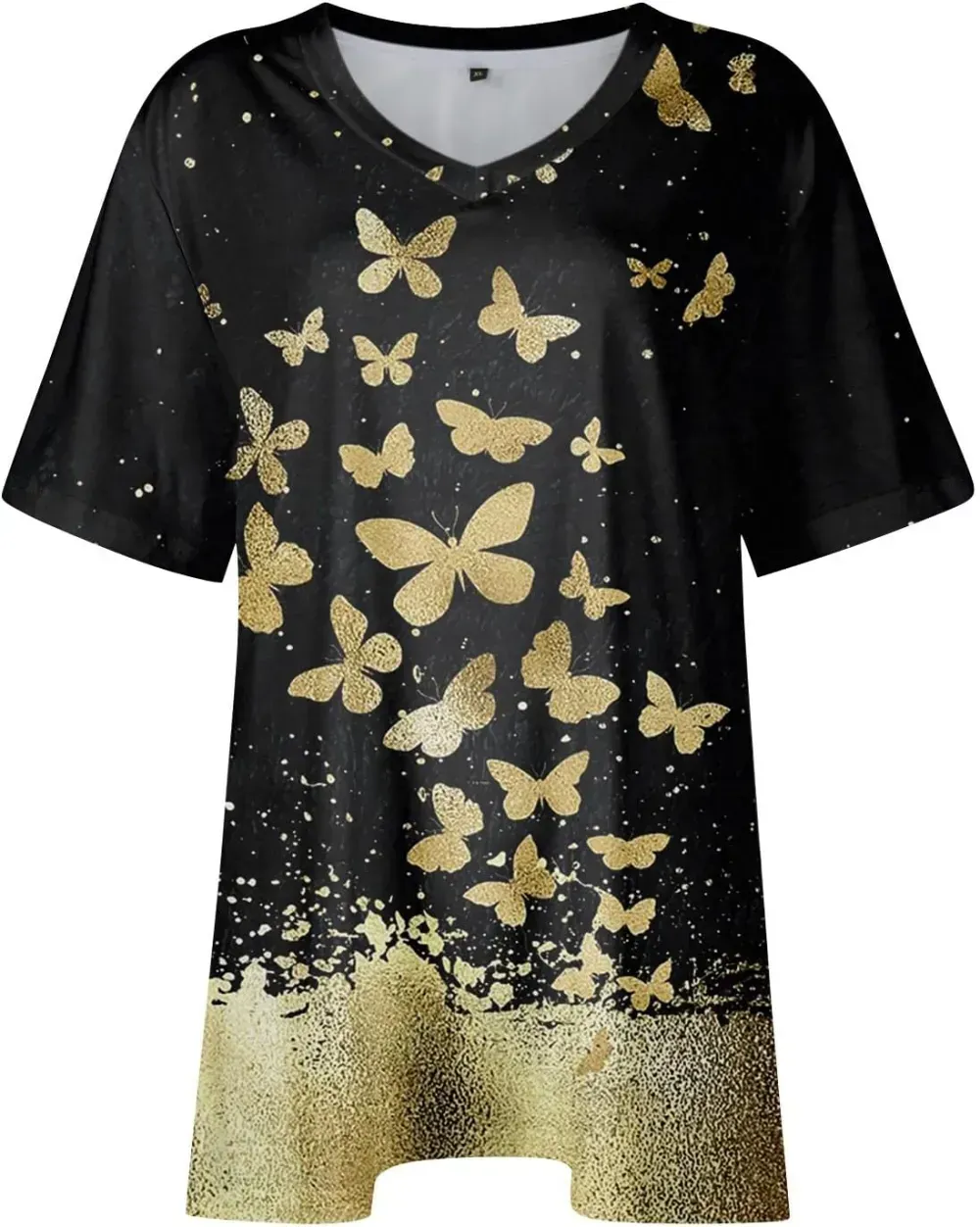 Plus Size Tops for Women Dressy Short Sleeve V Neck Shirts for Women Summer Tops for Women 2024 Floral Print Top