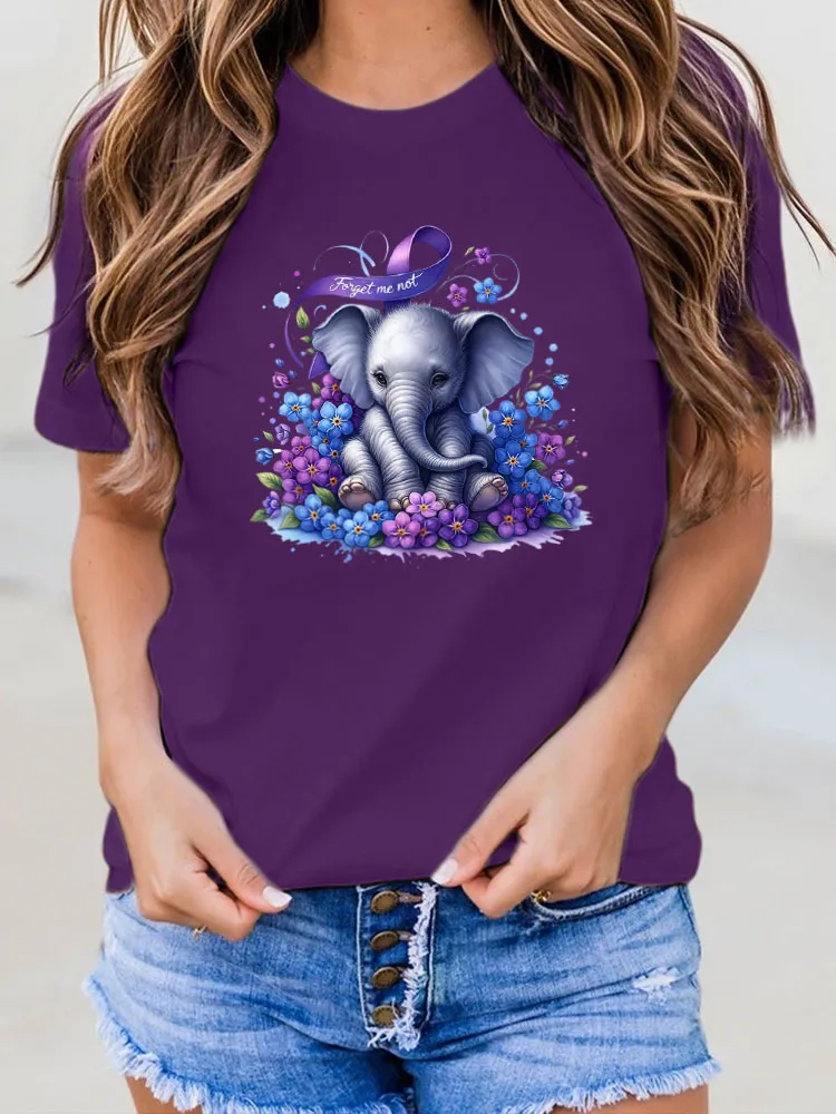 Women'S T-Shirt Forget Me Not Alzheimer'S Awareness Prints