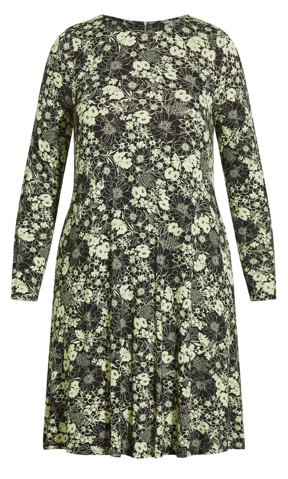 Evans Black & Green Floral Tunic Dress