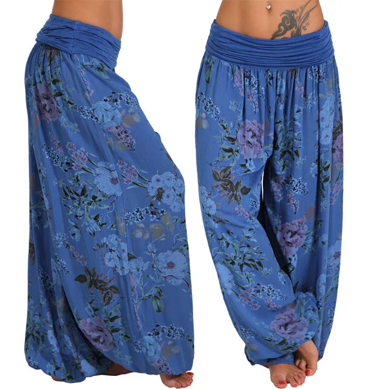 Flowers Printed Ladies Comfortable Harem Casual Pants