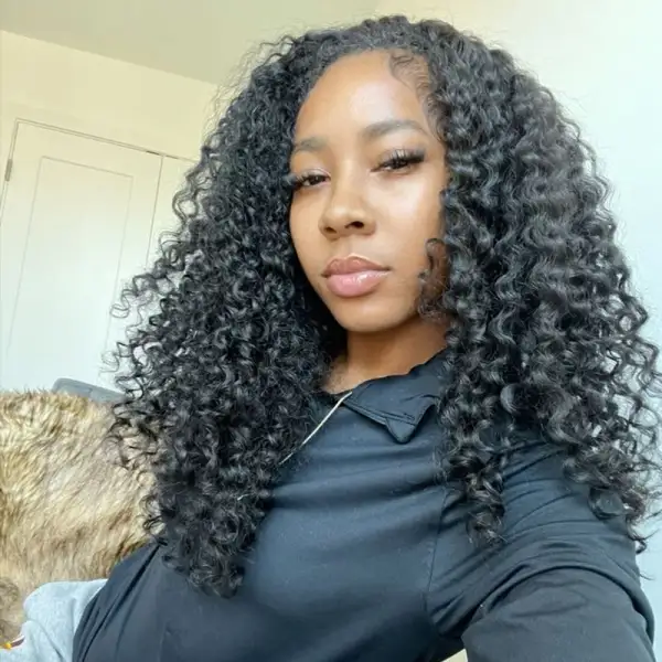 Burmese Curly V Part Wig No Leave Out Upgraded V Part Wig 100% Human Hair
