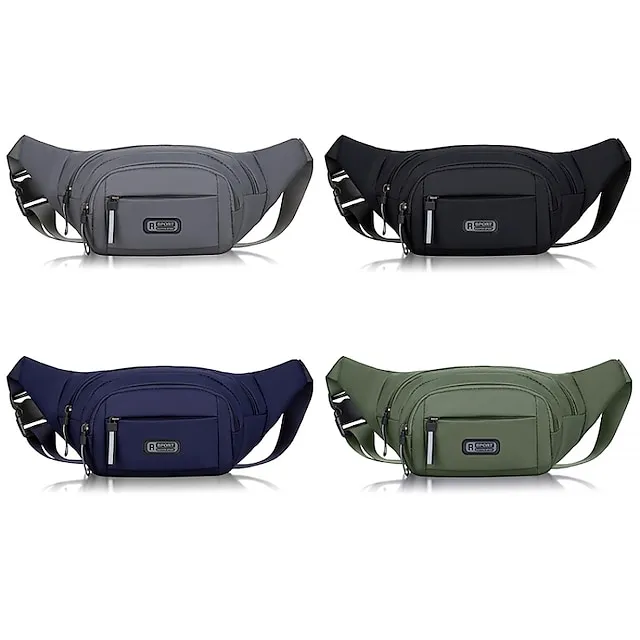 Women's Crossbody Bag Shoulder Bag Belt Bag Nylon Outdoor Shopping Holiday Zipper Large Capacity Waterproof Lightweight Solid Color Black Blue Green