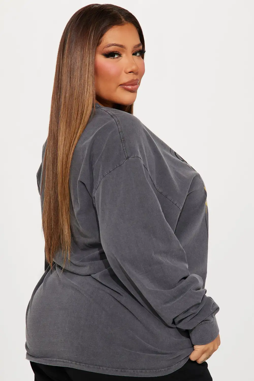 Queen Of Hearts Long Sleeve Tee - Grey/combo