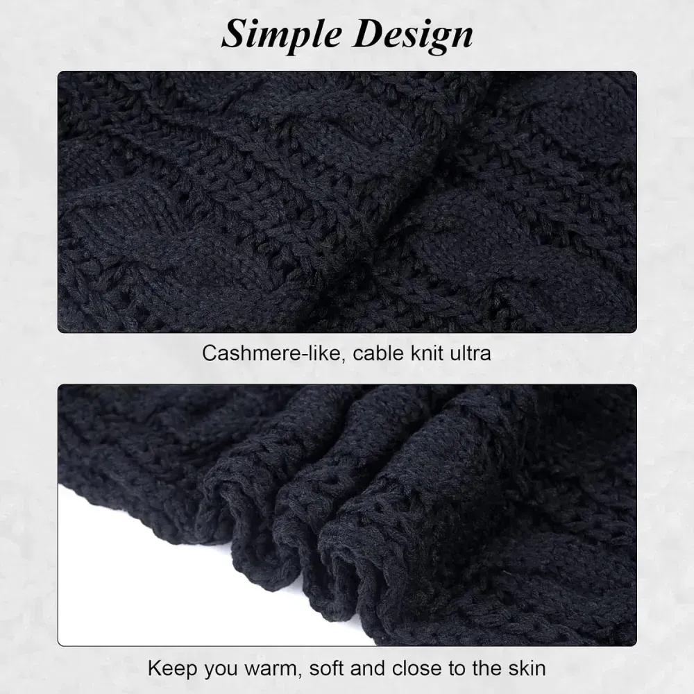 Women And Mens Winter Thick Cable Knit Wrap Chunky Long Warm Scarf