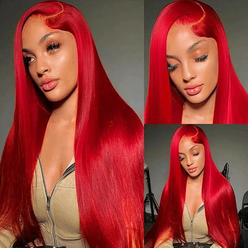 Chilli Red 13x6 Transparent Lace Wig 100% Virgin Human Hair