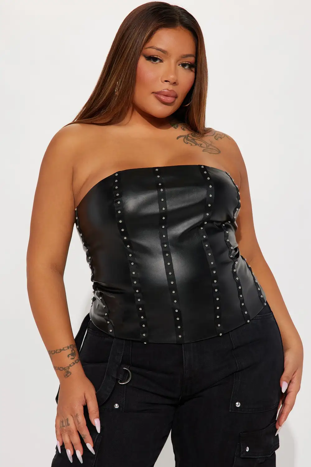 Fantasy Era PU Top - Black