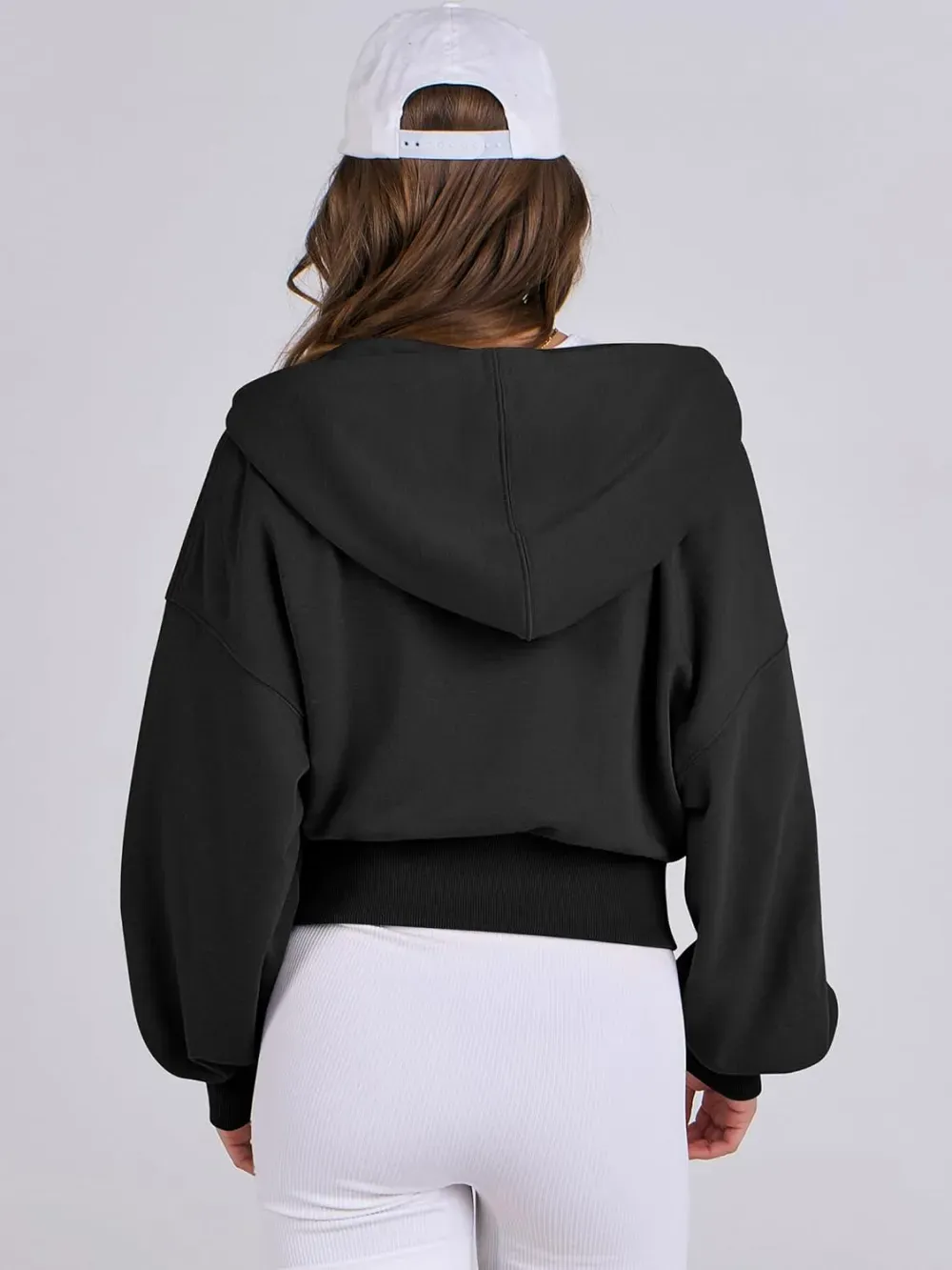 Women's Zip Up Hoodies Cropped Sweatshirts Full Zip Jackets Casual Fashion Fall Outfits Winter Clothes