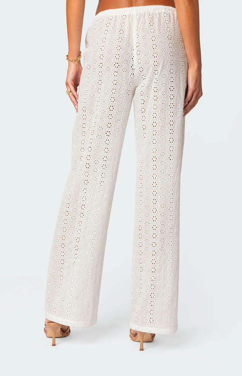 Edikted Lemon Lacey Cotton Pants