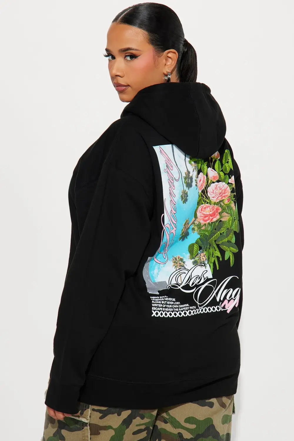Palm Tree Dreams Los Angeles Hoodie - Black