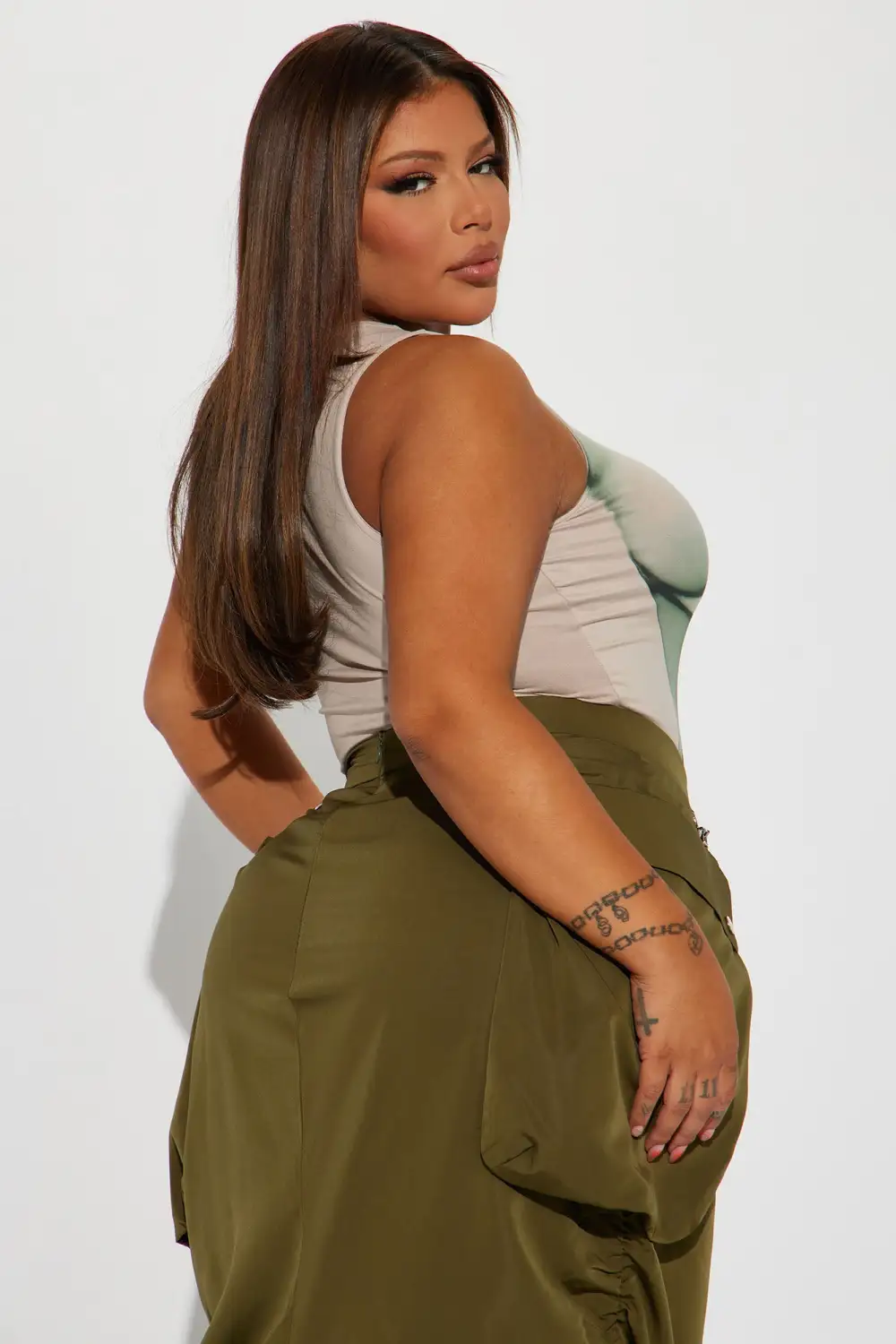 Shape Of Me Sleeveless Bodysuit - Taupe/combo