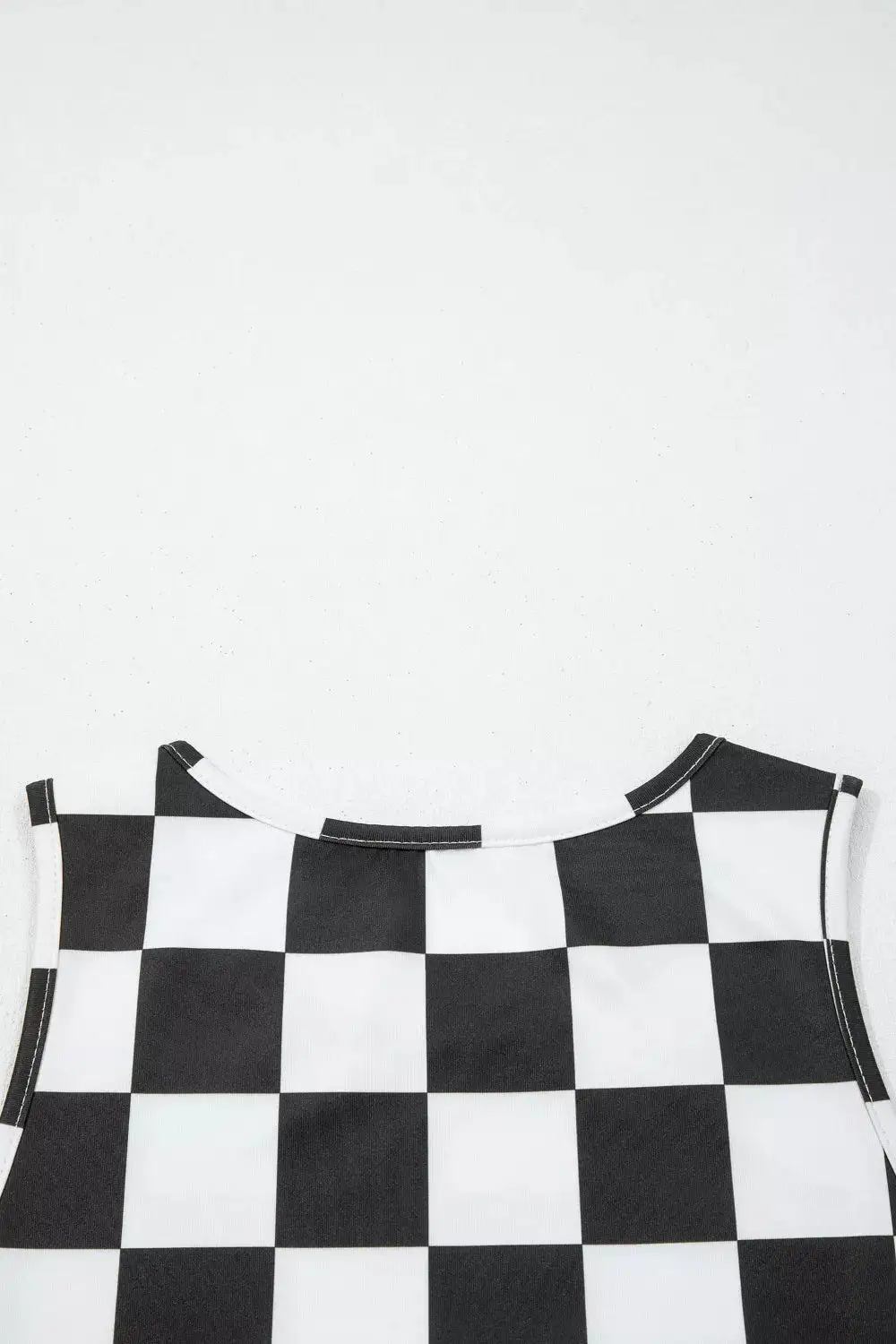 Checkerboard Printed Slim Tank Top