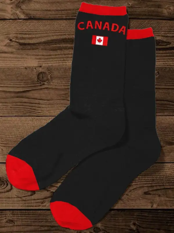 Retro Canada Print Socks