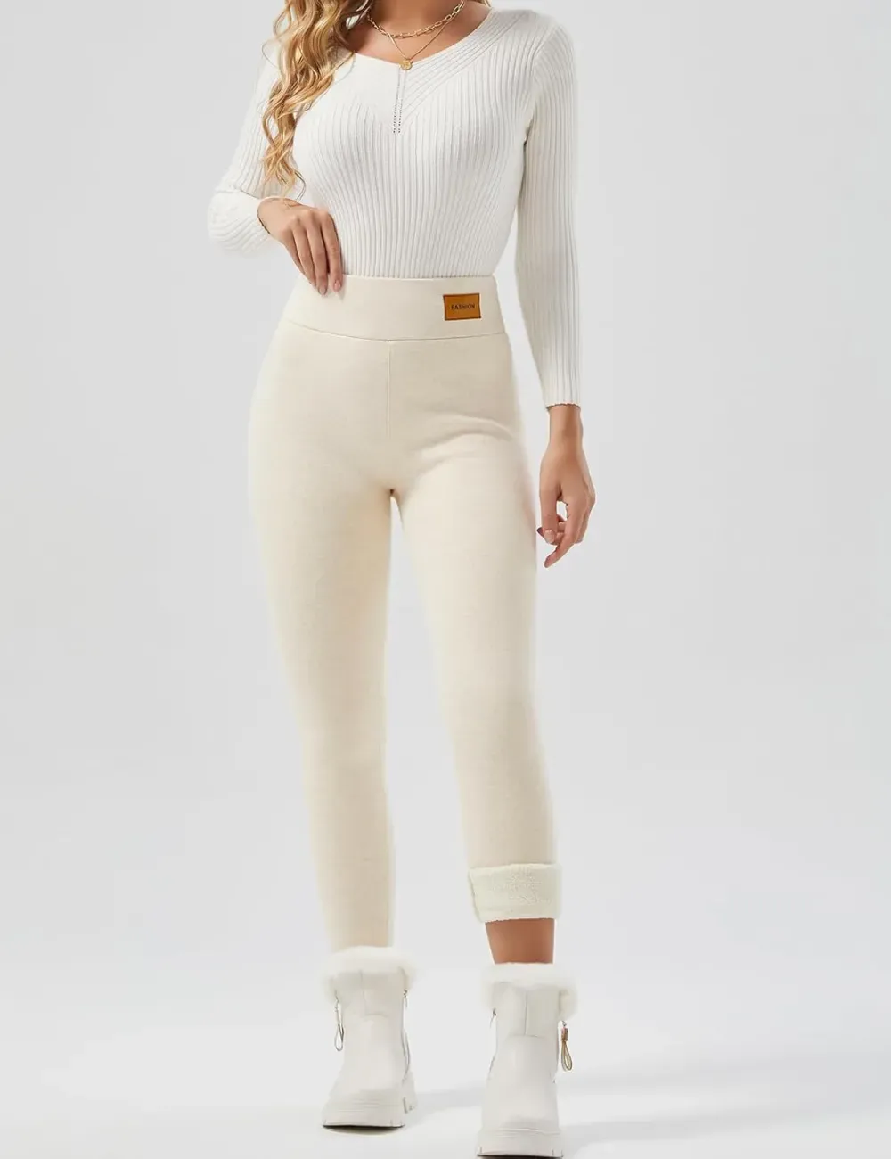 Women Winter Warm Thick Leggings Fleece Lined Stretchy Soft Thermal Sherpa Pants High Waist Tights