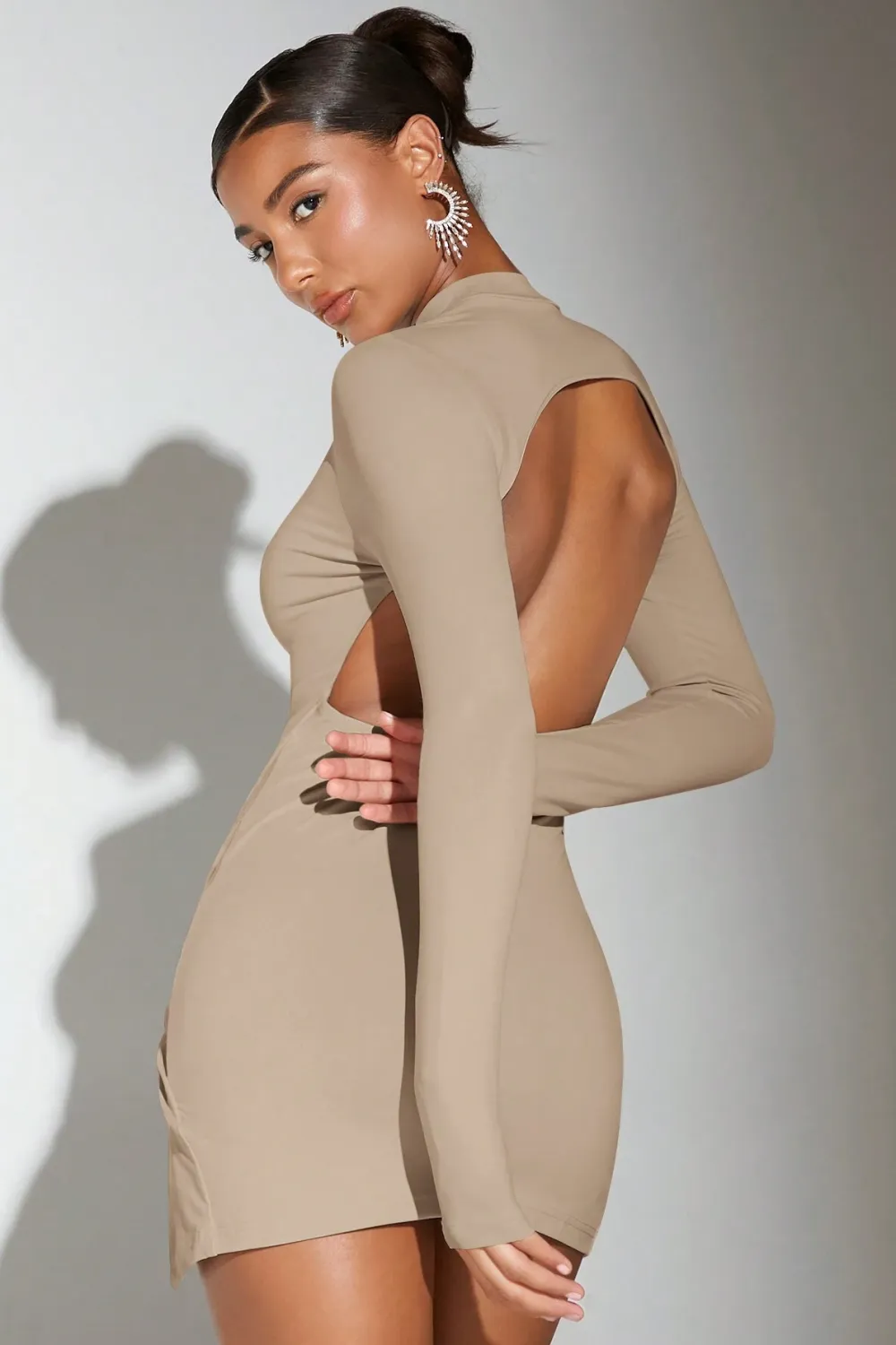 BAE Women's Long Sleeve Backless Dress