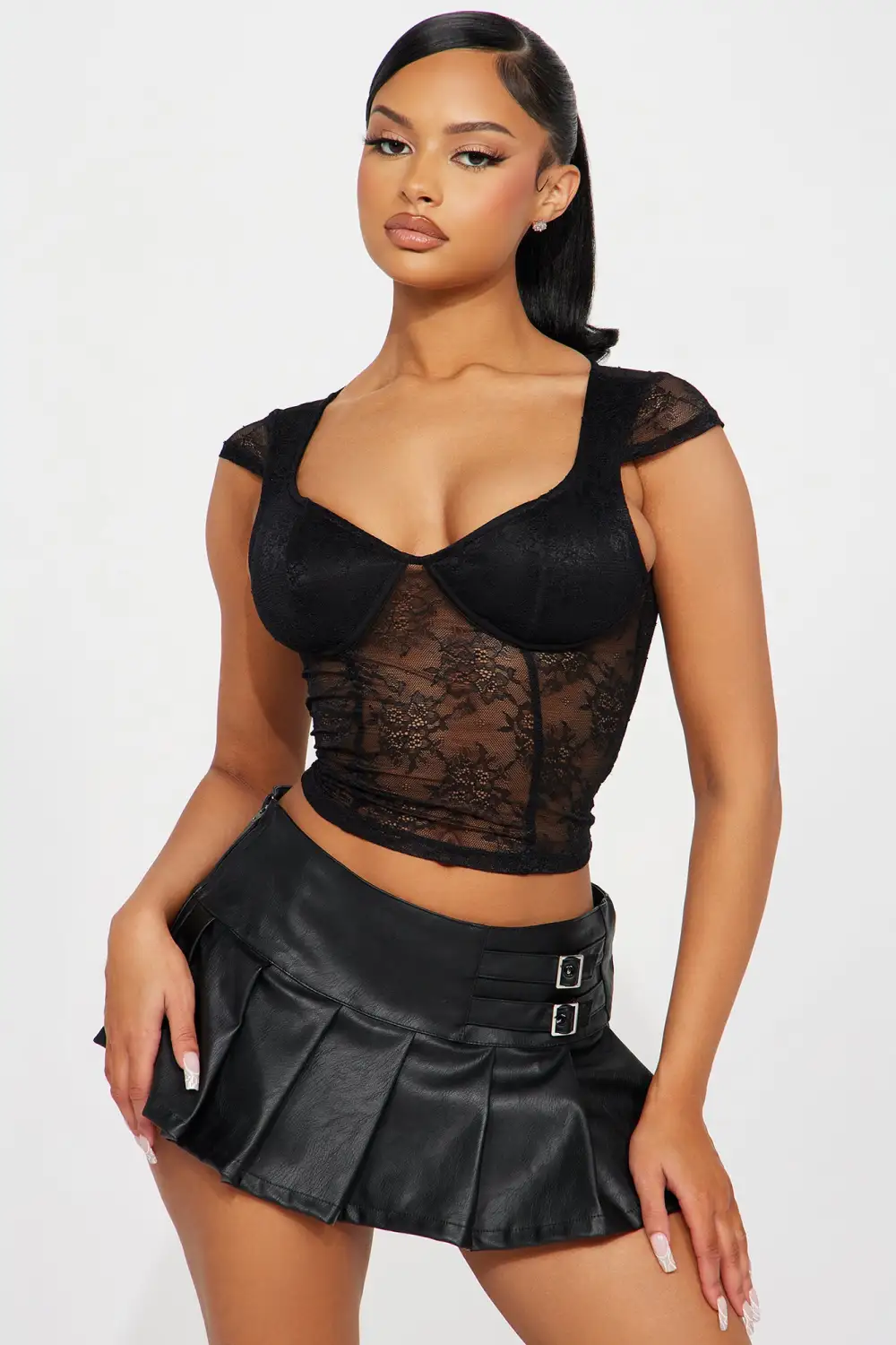 Amelia Lace Top - Black