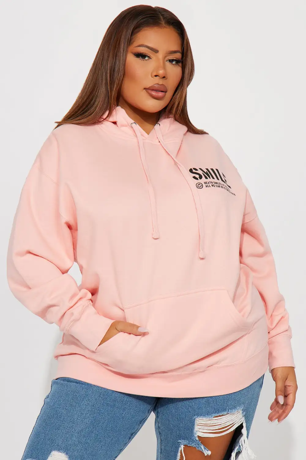 Smile Skeleton Hoodie - Pink