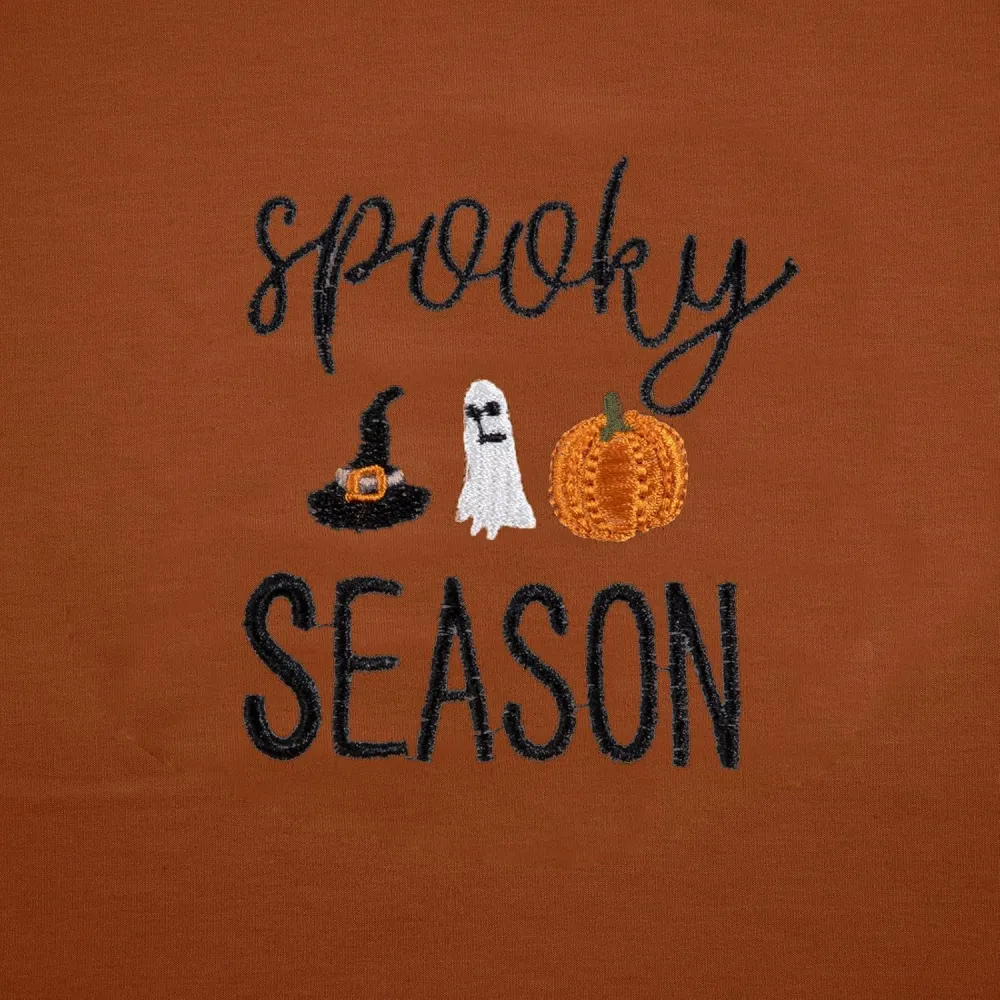 LOTUCY Halloween Sweatshirt Women Cute Spooky Season Sweatshirts Ghost Fall Embroidered Sweater Pullover Top