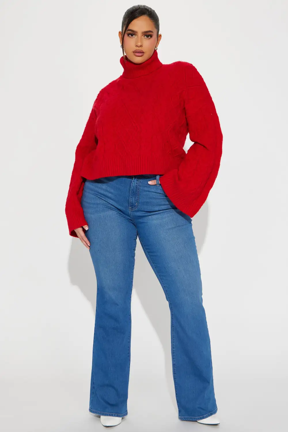 Endless Cuddles Cable Knit Sweater - Red