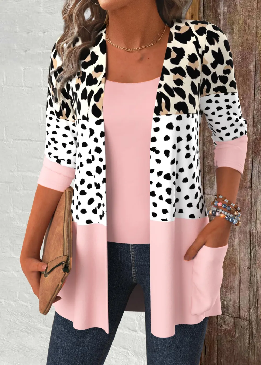 Multi Color Two Piece Tank Top and Lightweight Cardigan